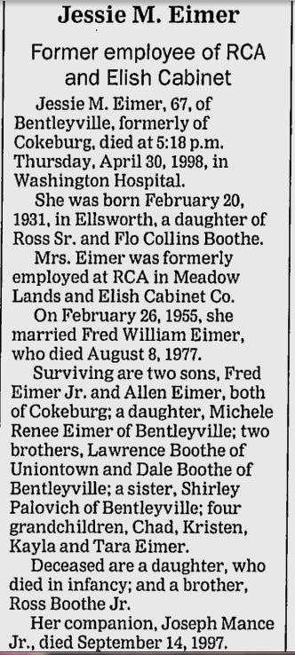 Messie Mae Eimer obit